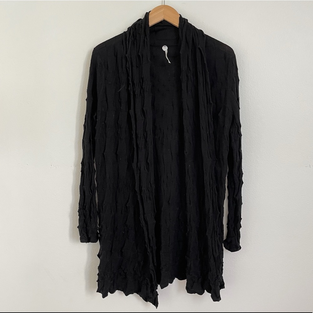 Margaret O’Leary light weight fine gauge cotton cardigan with textured knit